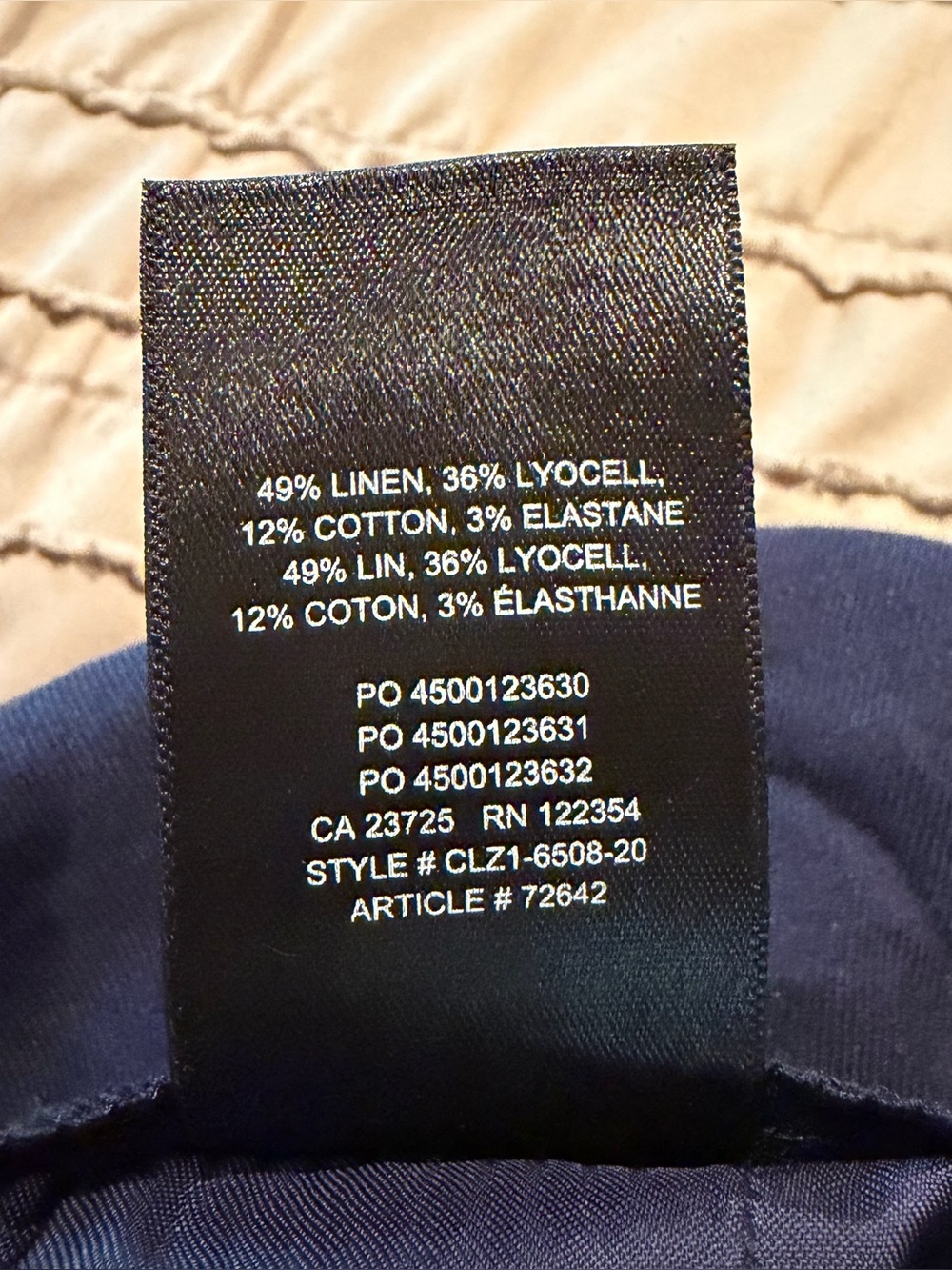 Aritzia Babaton Conan Pant Linen Blend Classic Navy Blue 0 Workwear Business - Picture 7 of 10